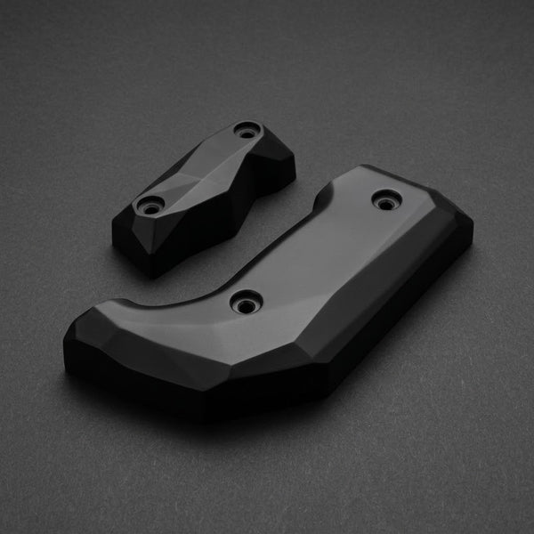 Linkage Mudguard for Specialized Levo 3 and Kenevo 3, the lower and upper guard parts side by side